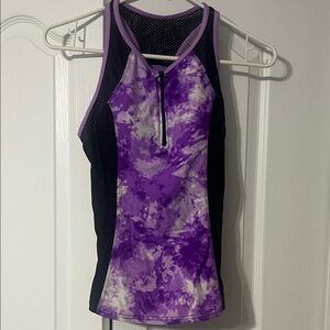 ZeroXposur Women's Purple Tie-Dye Swim Tank Top